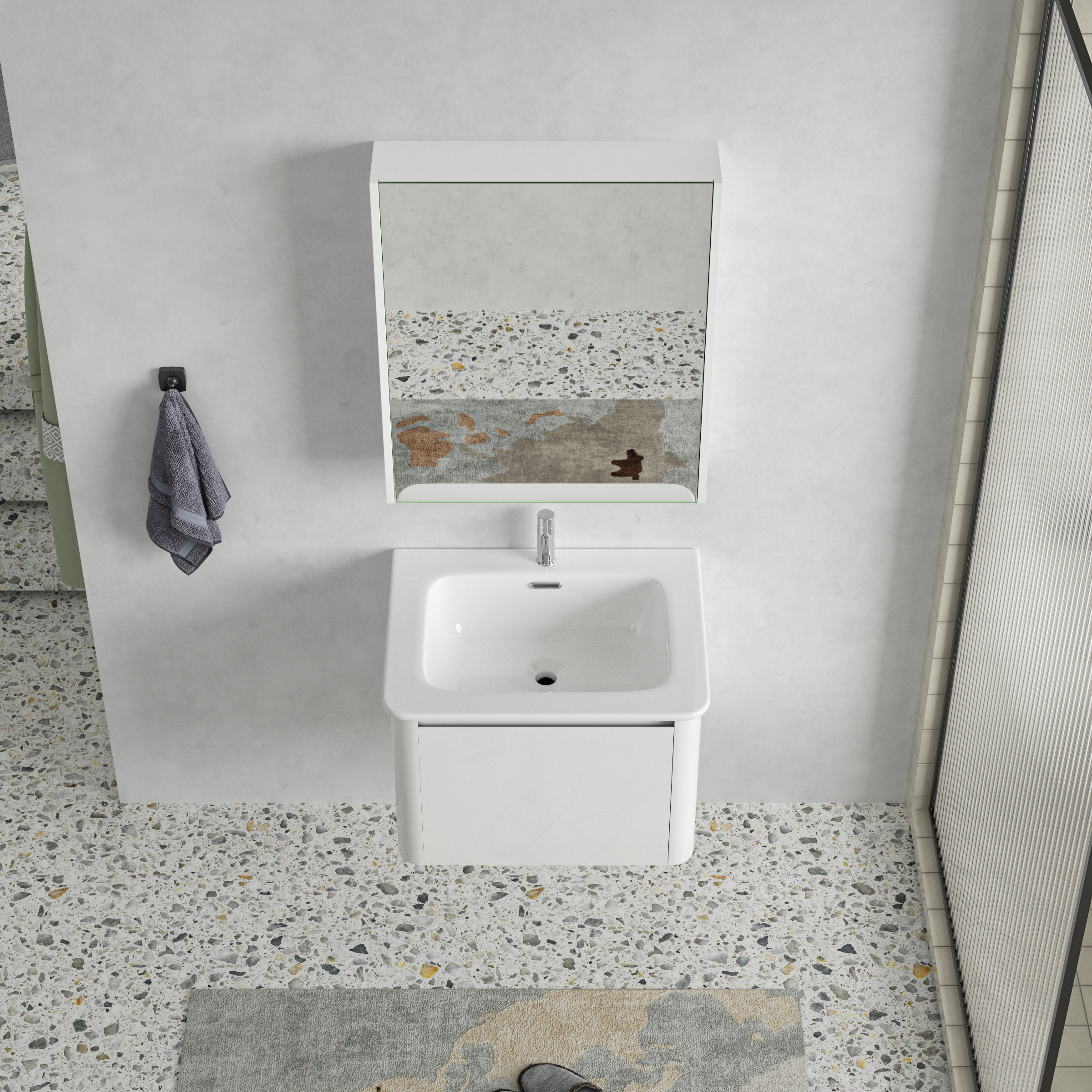 Badezimmermöbel Genava 60 cm - Weiß Badezimmermöbel Genava 60 cm - Weiß