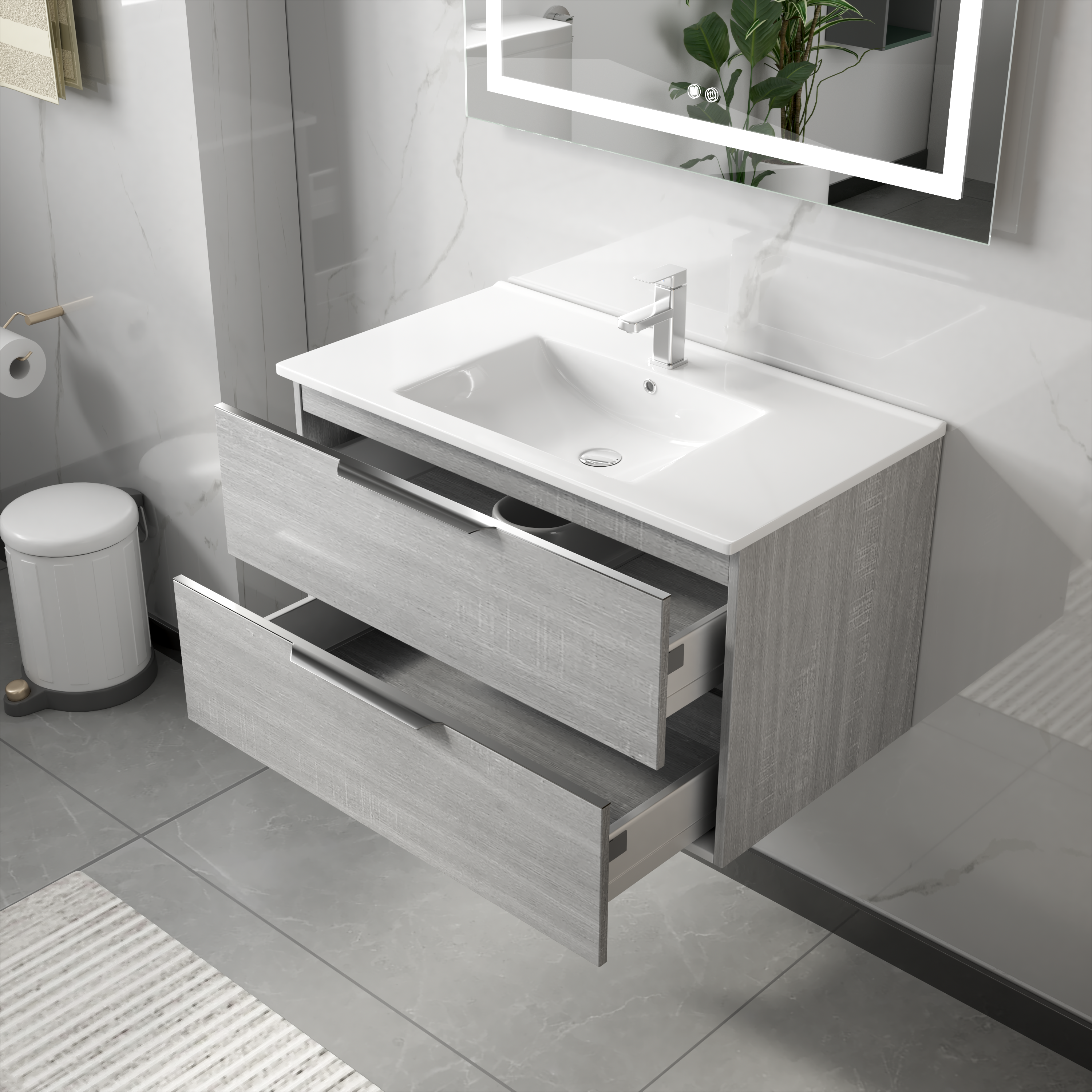 Badezimmermöbel London 90 cm - Betongrau Badezimmermöbel London 90 cm - Betongrau