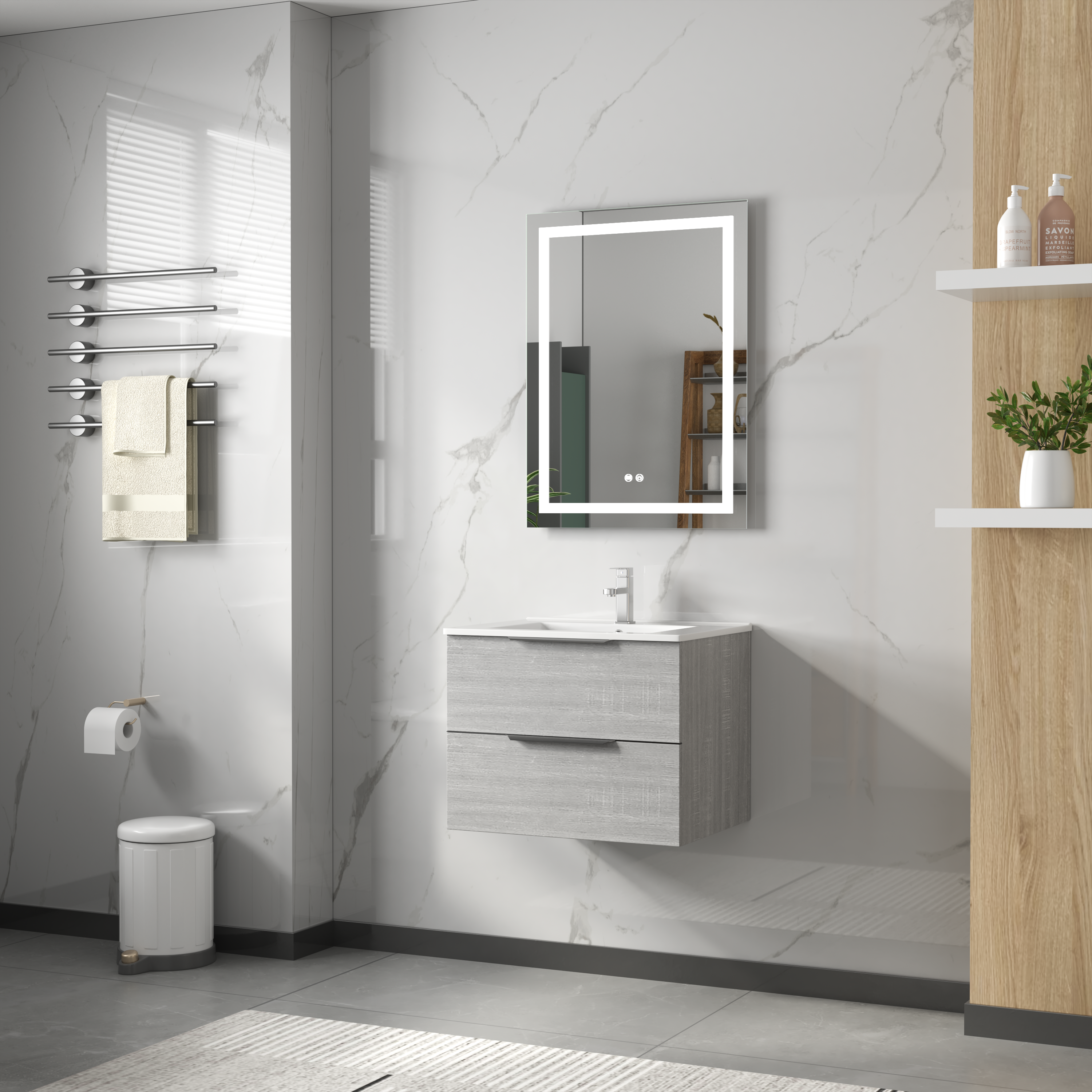 Badezimmermöbel London 60 cm - Betongrau Badezimmermöbel London 60 cm - Betongrau