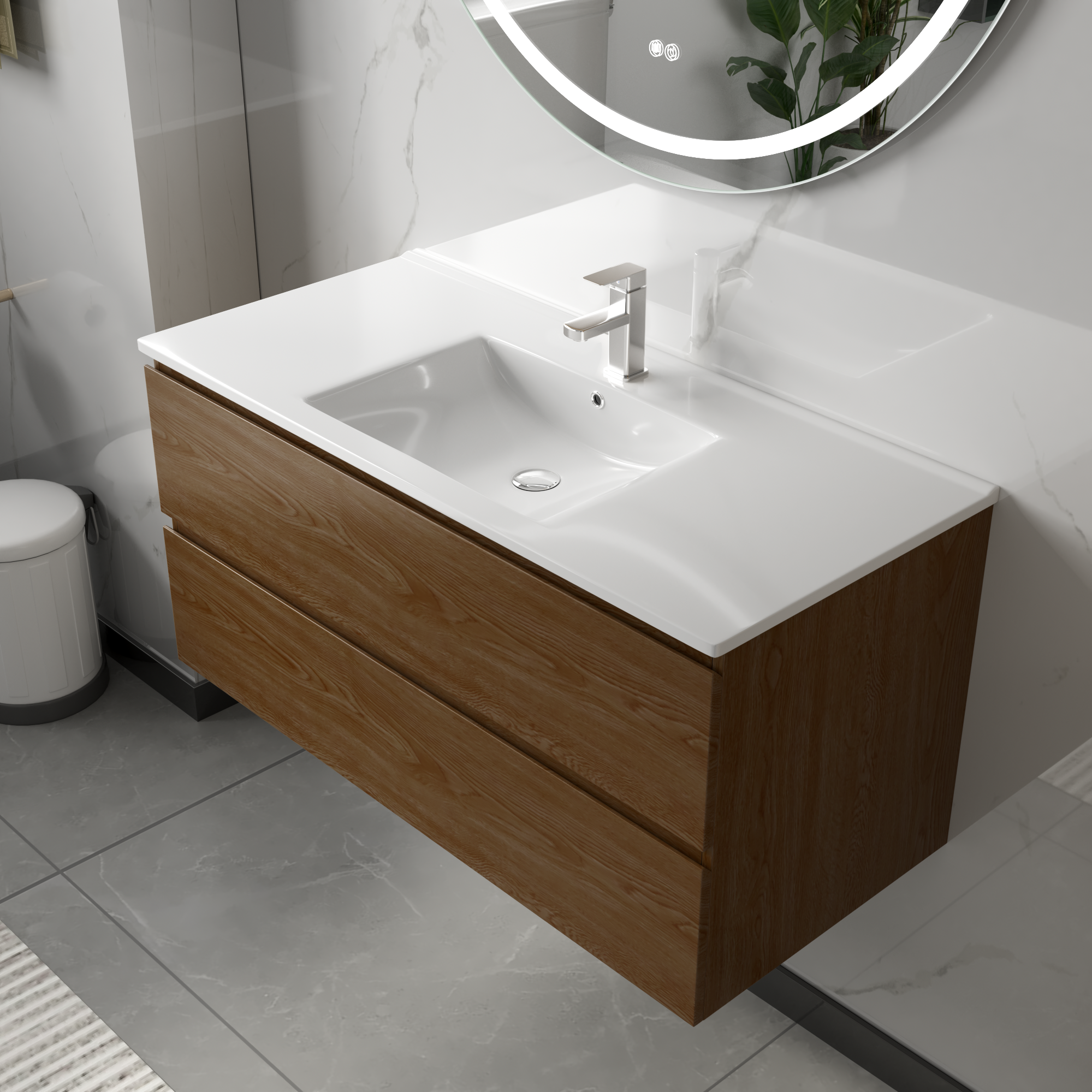 Badrumsmöbler Milan 100 cm - Valnöt Badrumsmöbler Milan 100 cm - Valnöt