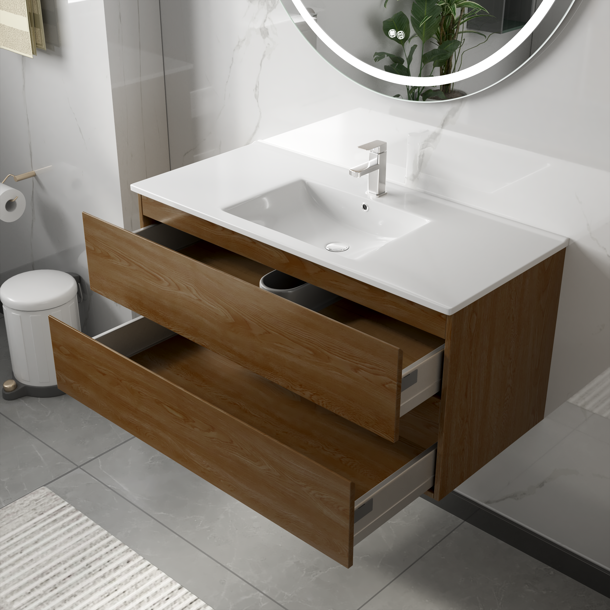 Badrumsmöbler Milan 100 cm - Valnöt Badrumsmöbler Milan 100 cm - Valnöt