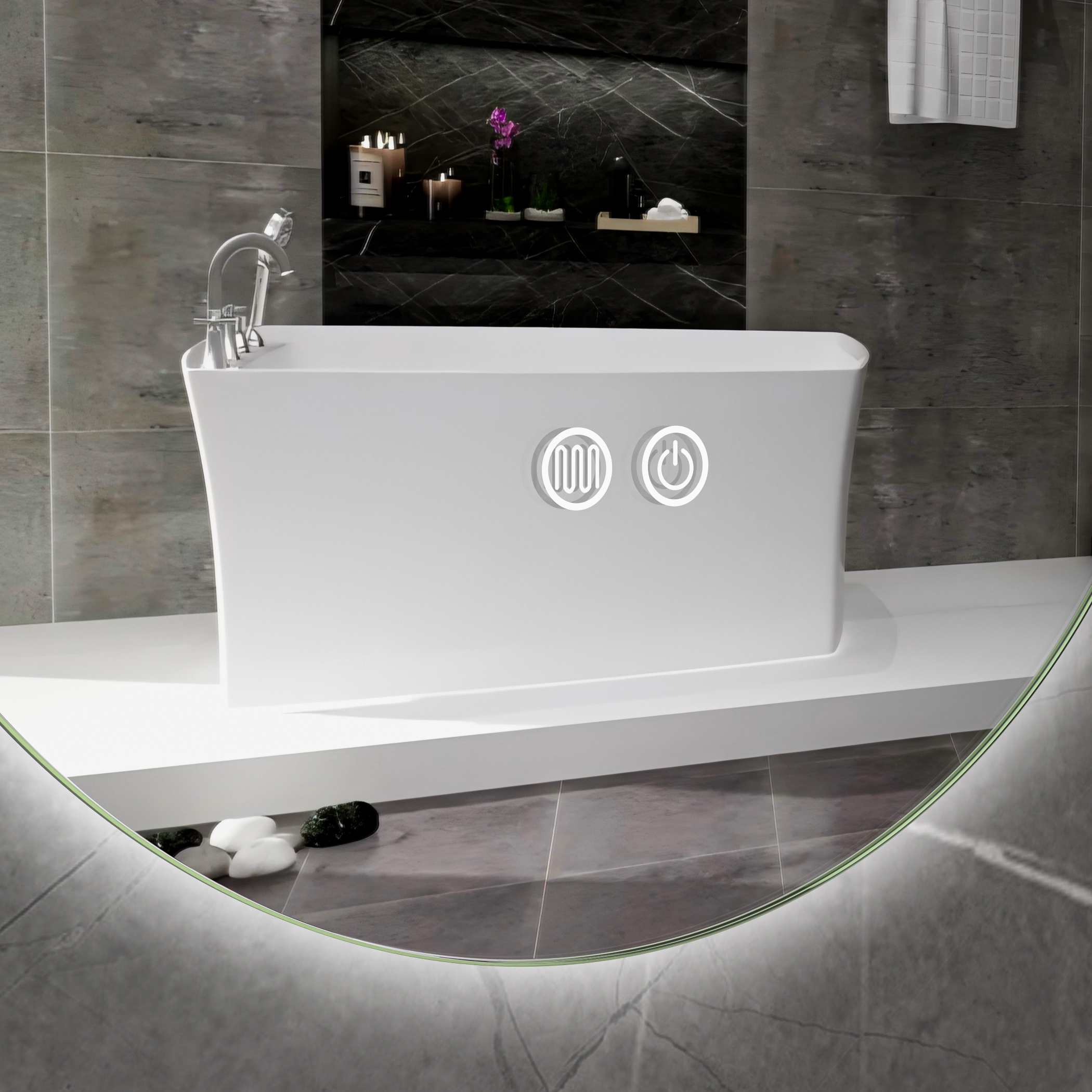 Oval spegel Foligno med LED-belysning Oval spegel Foligno med LED-belysning