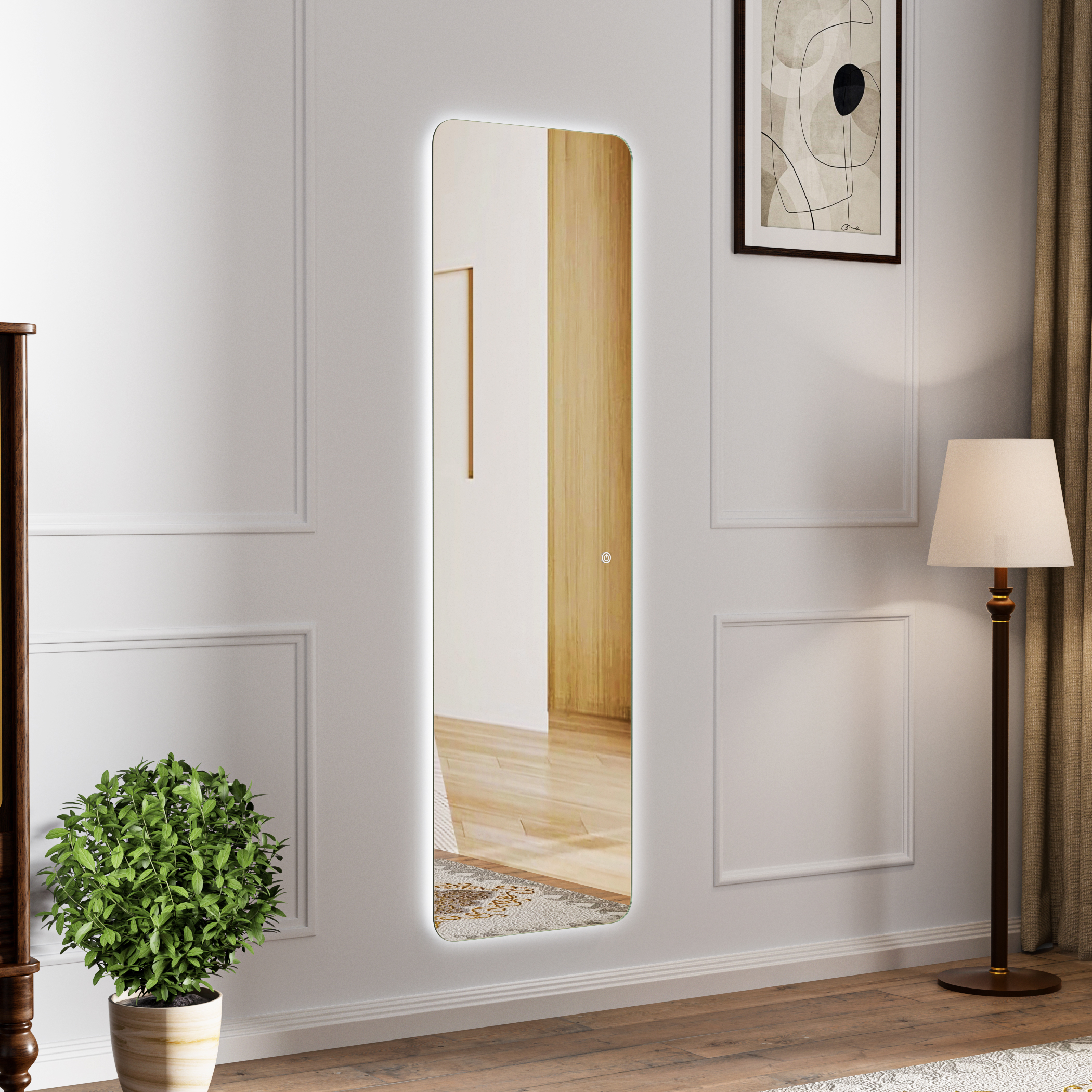 Väggspegel Trani med LED-belysning & rundade hörn Väggspegel Trani med LED-belysning & rundade hörn