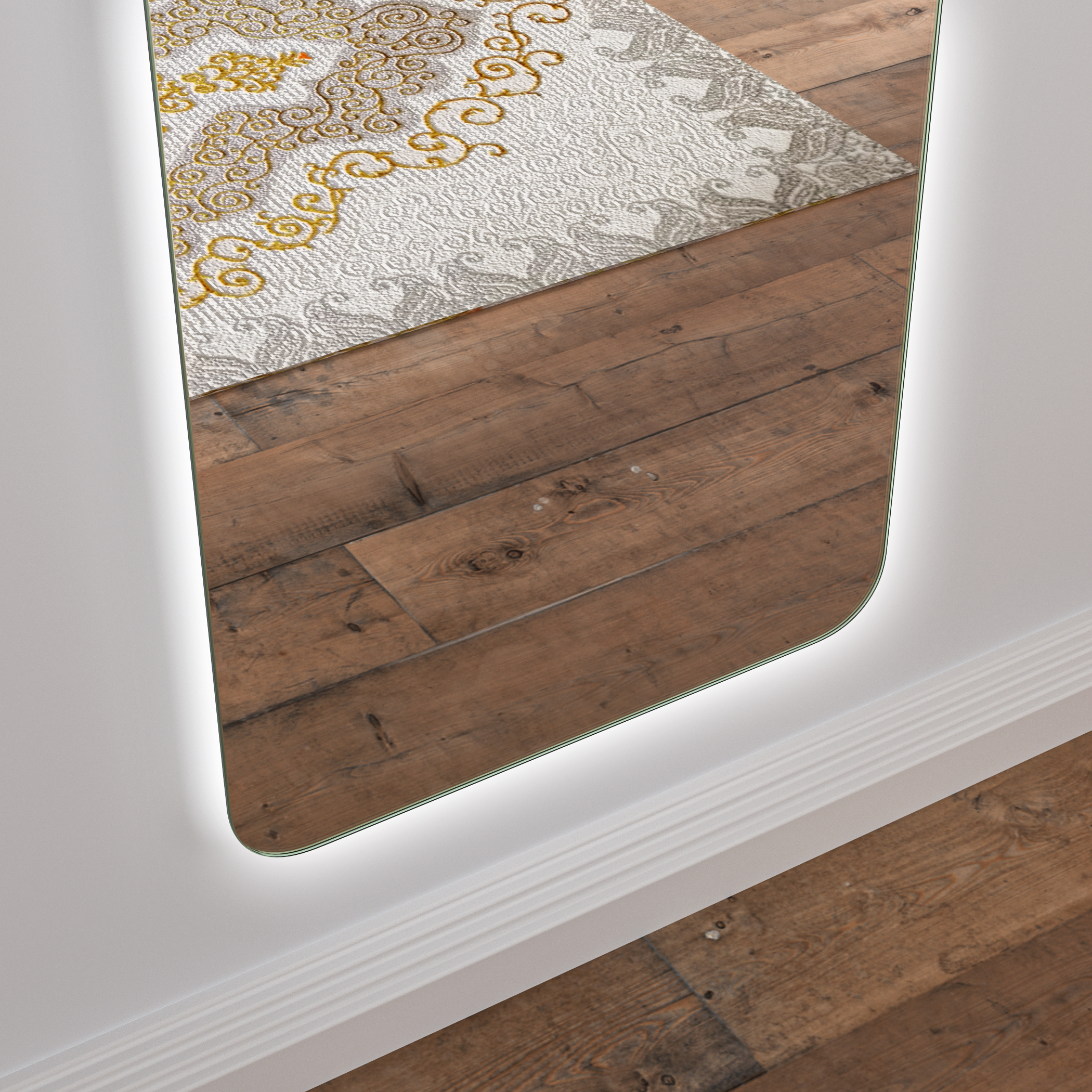 Väggspegel Trani med LED-belysning & rundade hörn Väggspegel Trani med LED-belysning & rundade hörn