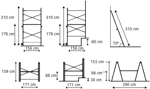 Multistege med arbetsplattform - Multibyggställning 3,1 m Multistege med arbetsplattform - Multibyggställning 3,1 m