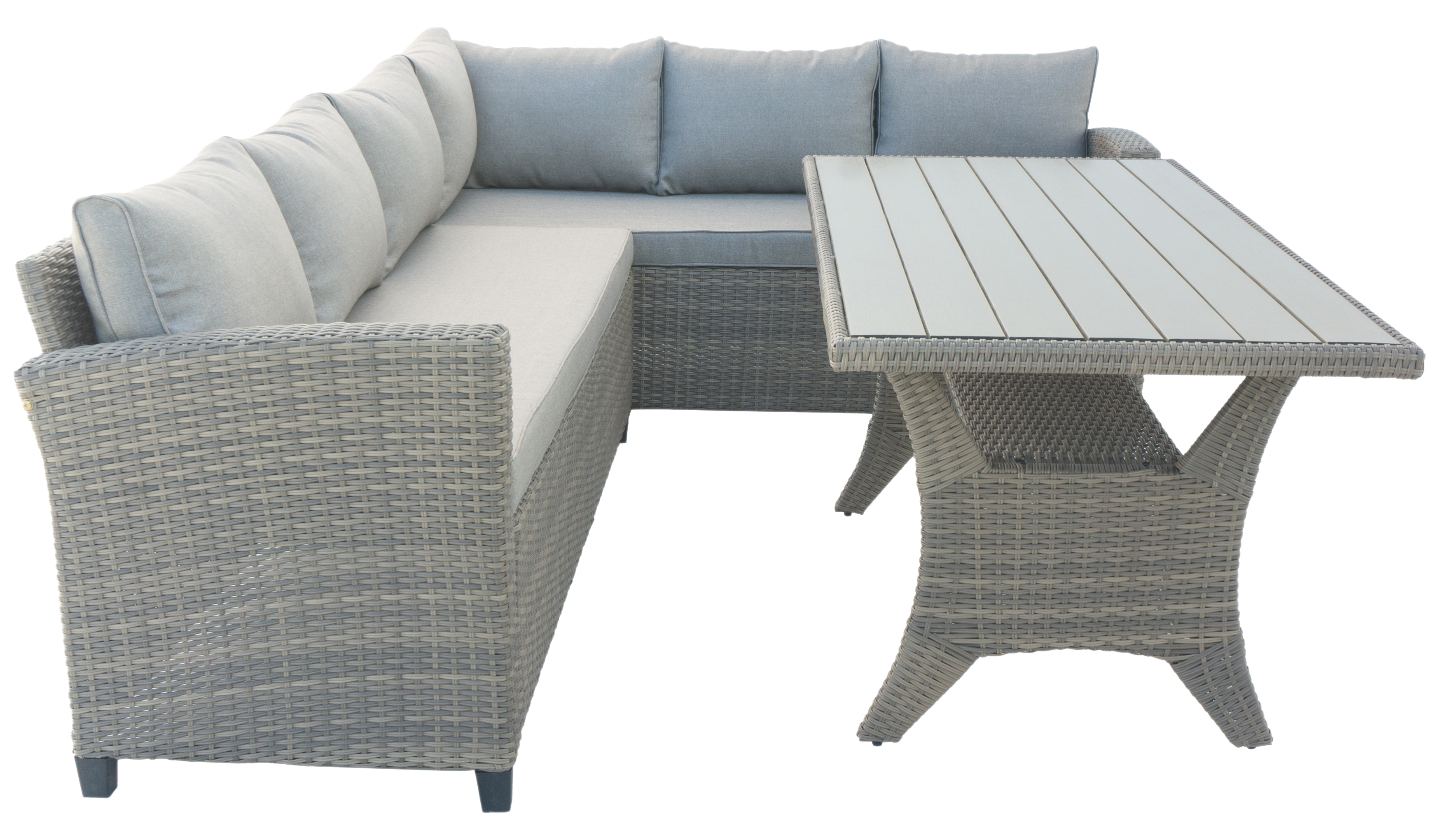 Tor utesoffgrupp med matbord i rotting - Natur