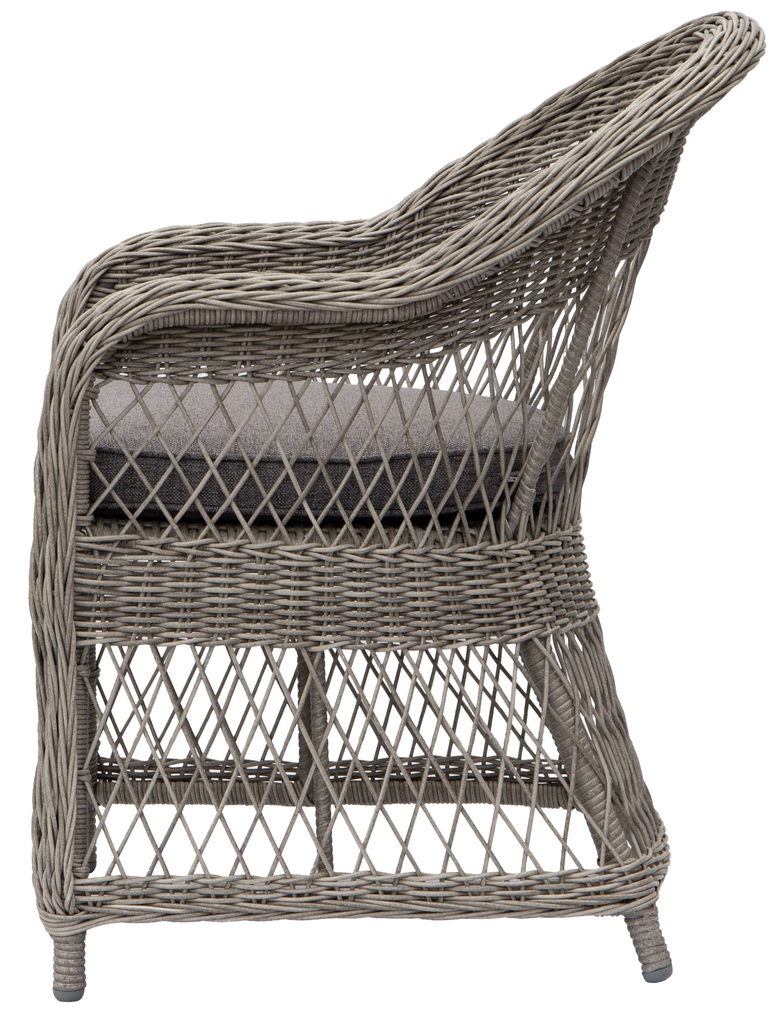 Marbella grå rottingfåtölj med dyna Marbella grå rottingfåtölj med dyna