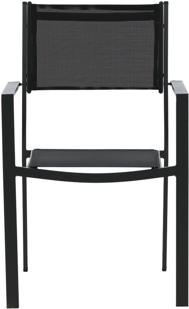 Chania matgrupp; 6 st Copacabana stolar med matbord 205 x 90 cm - Svart/natur