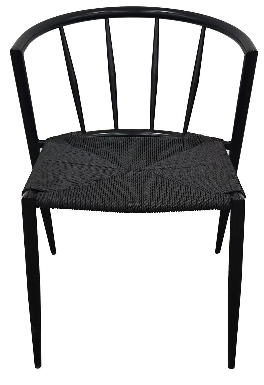 Bella utestol i svat metall med svat repsits Bella utestol i svat metall med svat repsits