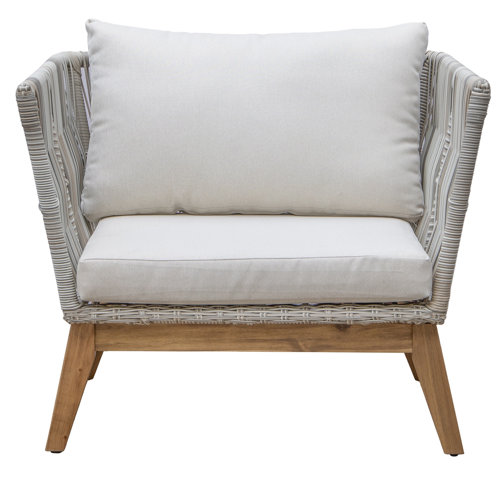 Inez loungegrupp - Grå konstrotting & akacia trä Inez loungegrupp - Grå konstrotting & akacia trä