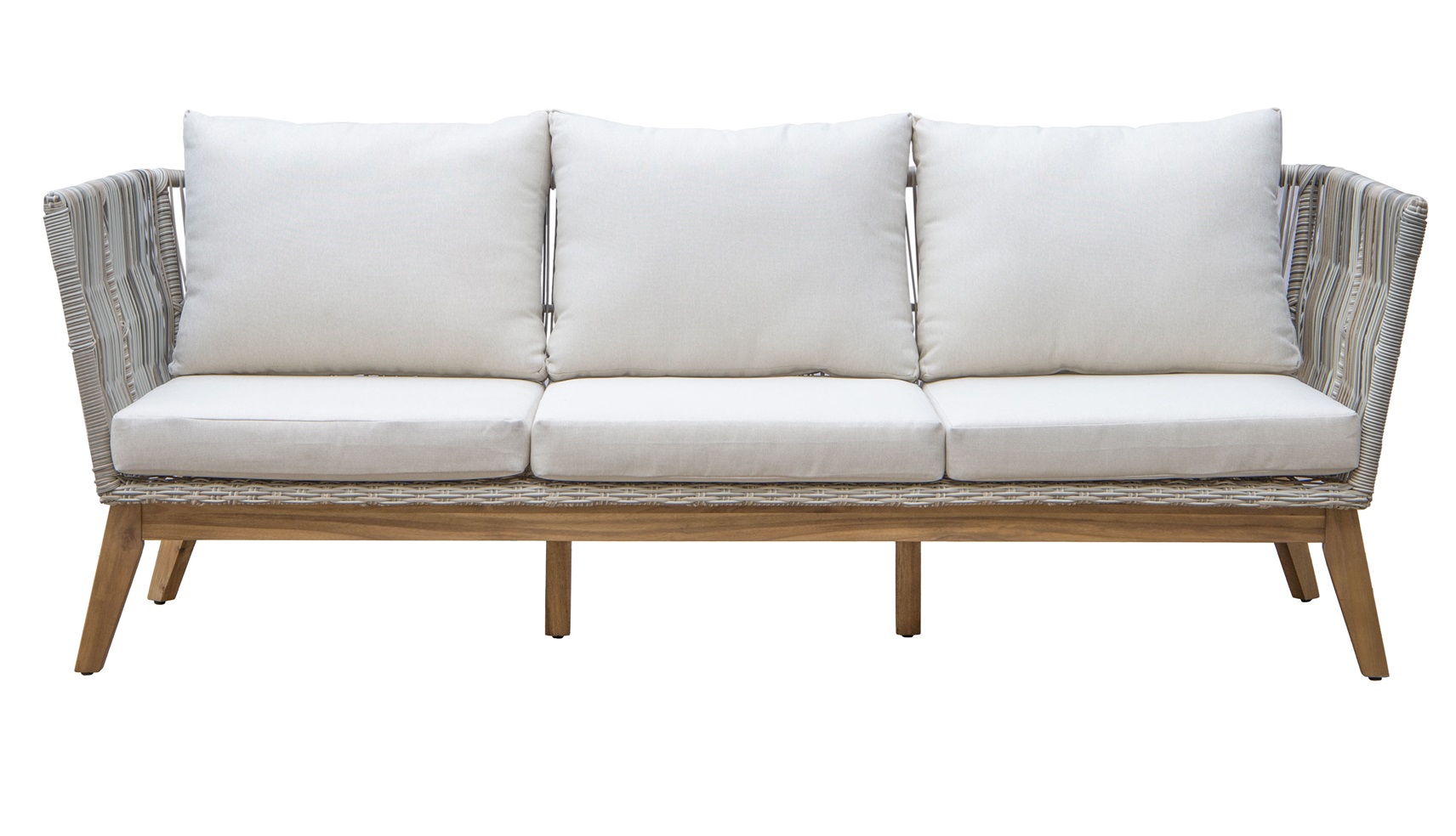 Inez loungegrupp - Grå konstrotting & akacia trä Inez loungegrupp - Grå konstrotting & akacia trä