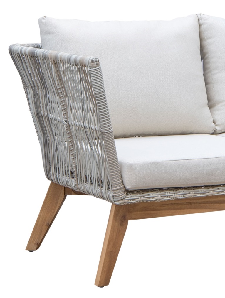 Inez loungegrupp - Grå konstrotting & akacia trä Inez loungegrupp - Grå konstrotting & akacia trä