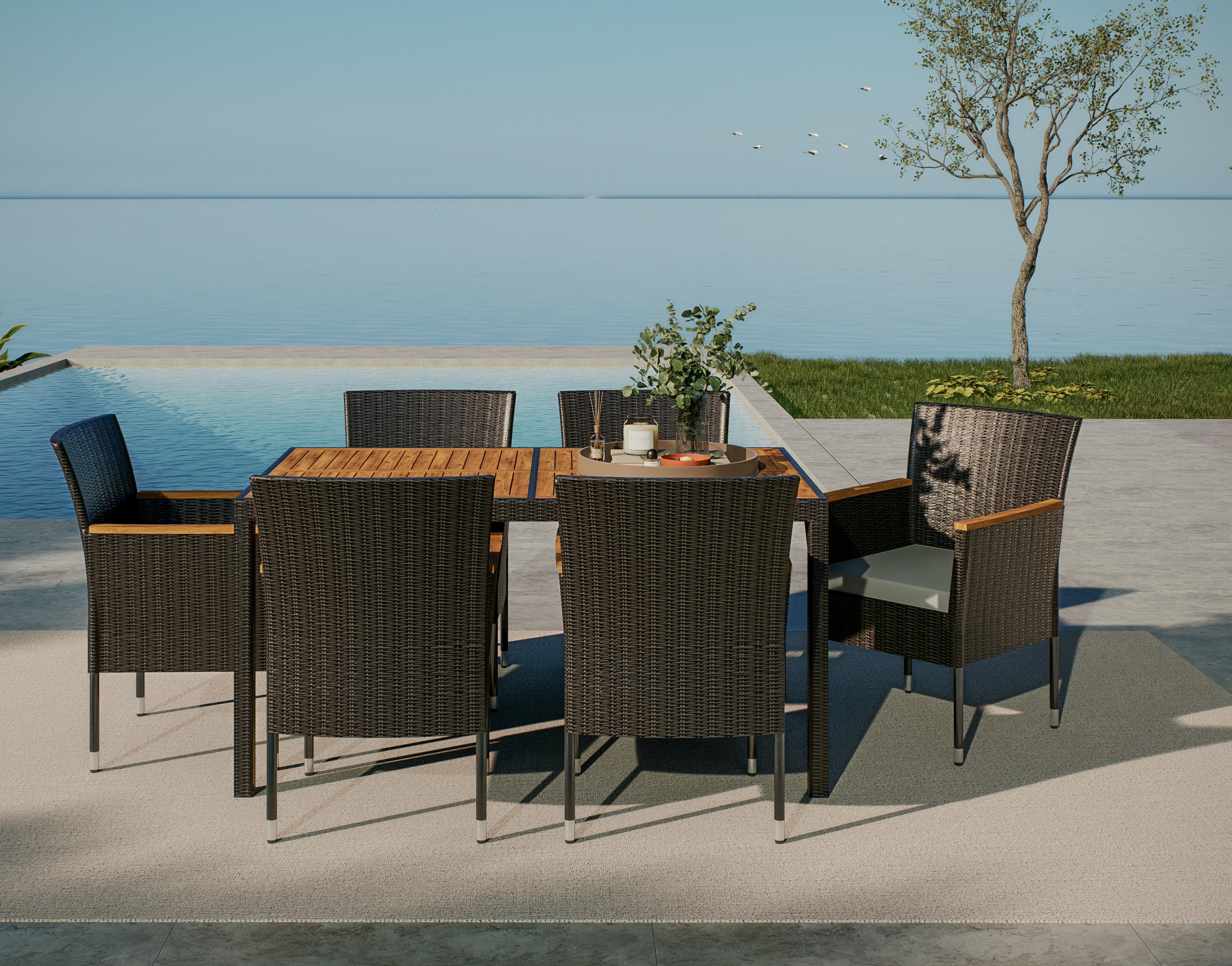 Trädsgårdsgrupp - Texas | Svart konstrotting med trädetaljer Trädsgårdsgrupp - Texas | Svart konstrotting med trädetaljer