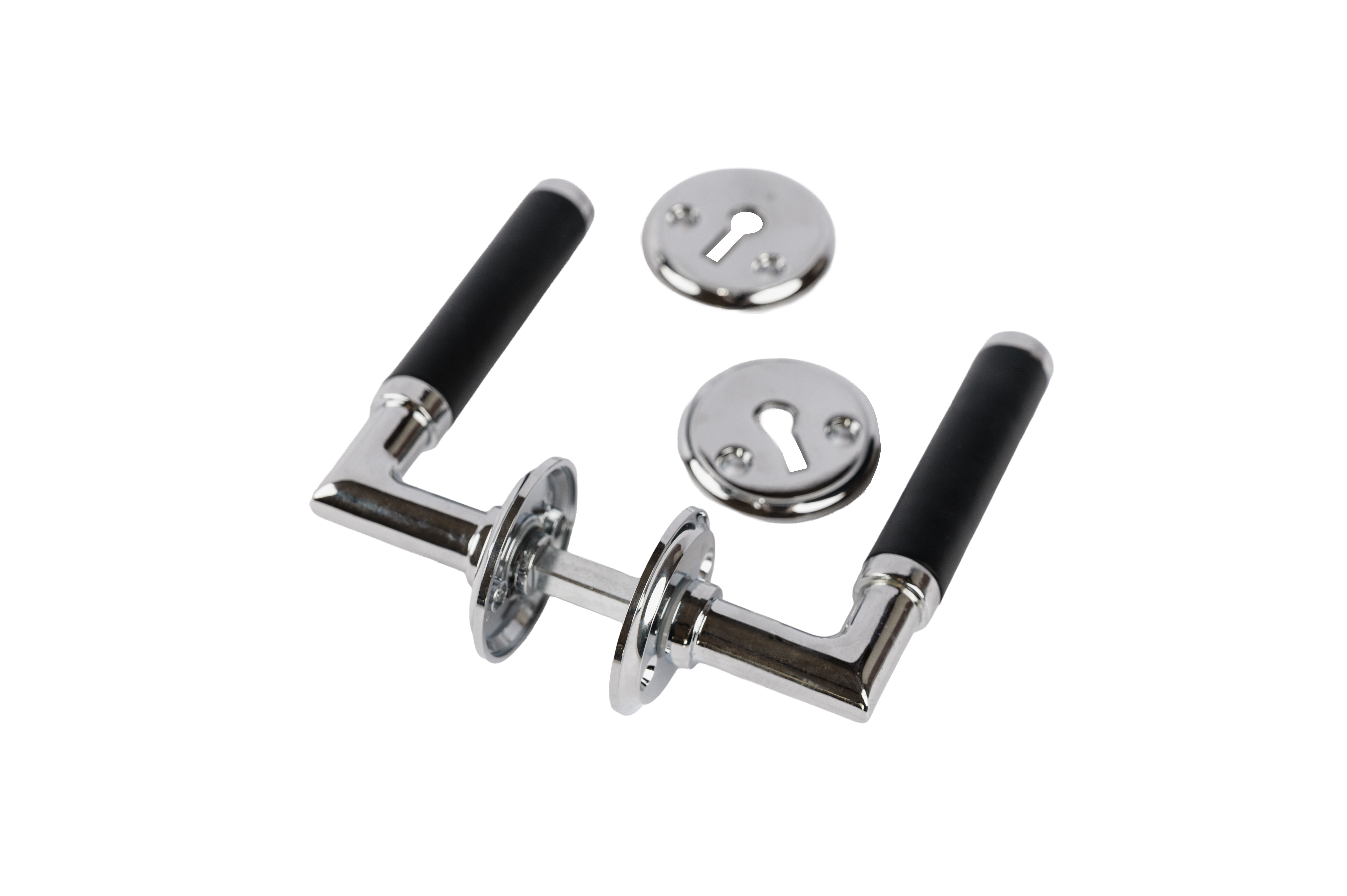 Dörrhandtag - Krom/svart Dörrhandtag - Krom/svart