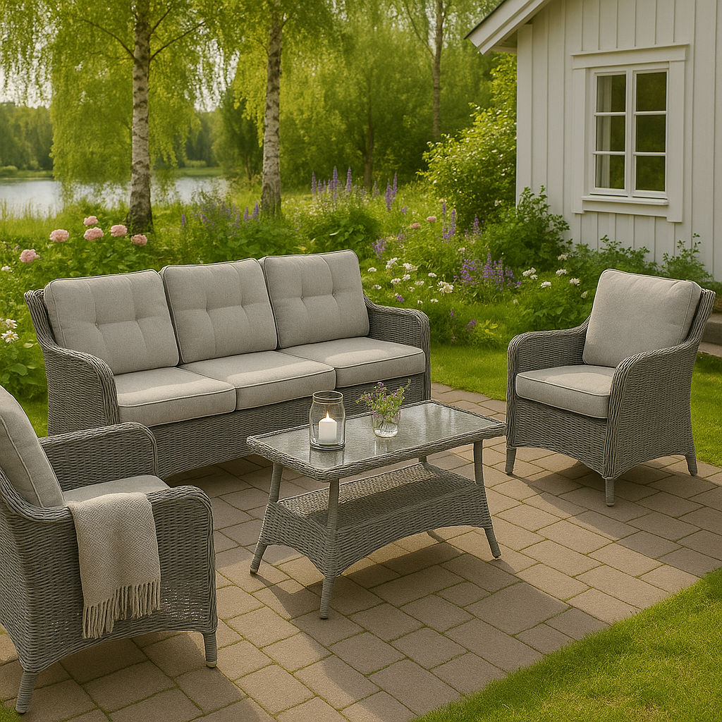 Svan - Loungegrupp i 4 delar | Naturfrgad konstrotting