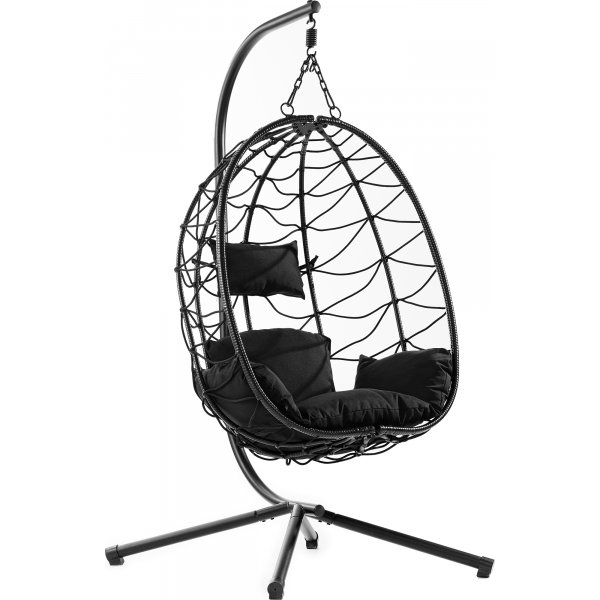 Hngstol - Miami med dynor | Svart