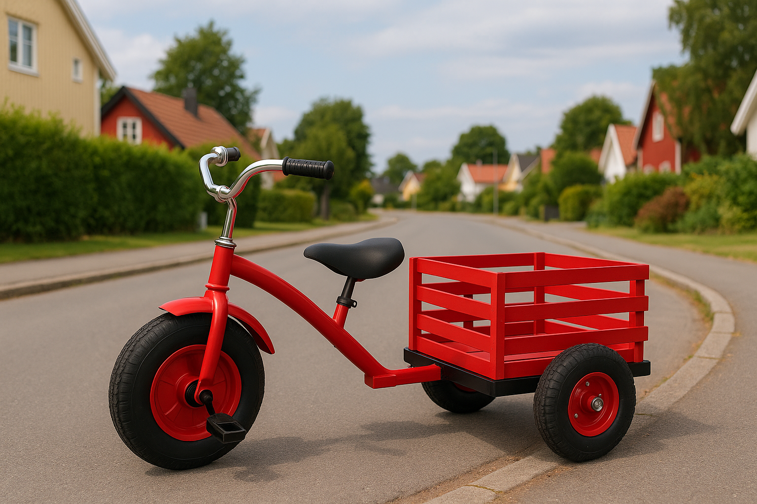 Trehjuling - rd med flak