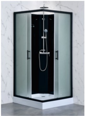 Brusekabine - Nova | 80�80 cm | Hvidt glas og massagedyser