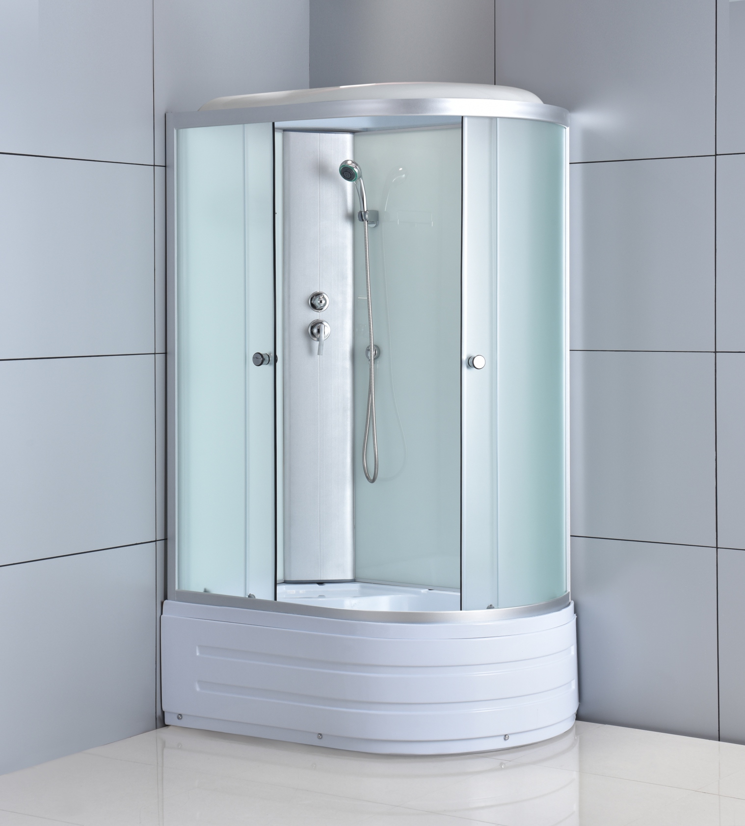 Brusekabine - Nereida | 120�80 cm | Hvidt glas og massagedyser