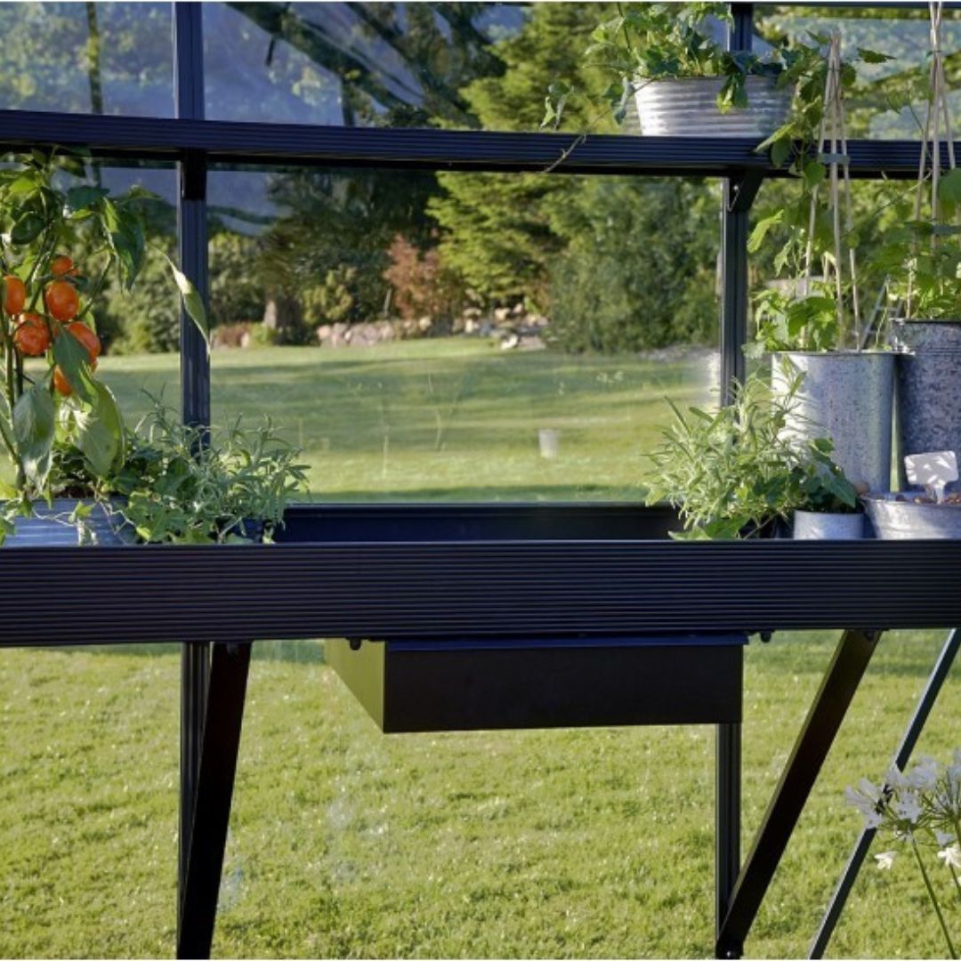 Integrerat v�xthusbord Juliana 2 sektioner aluminium 52x141 cm