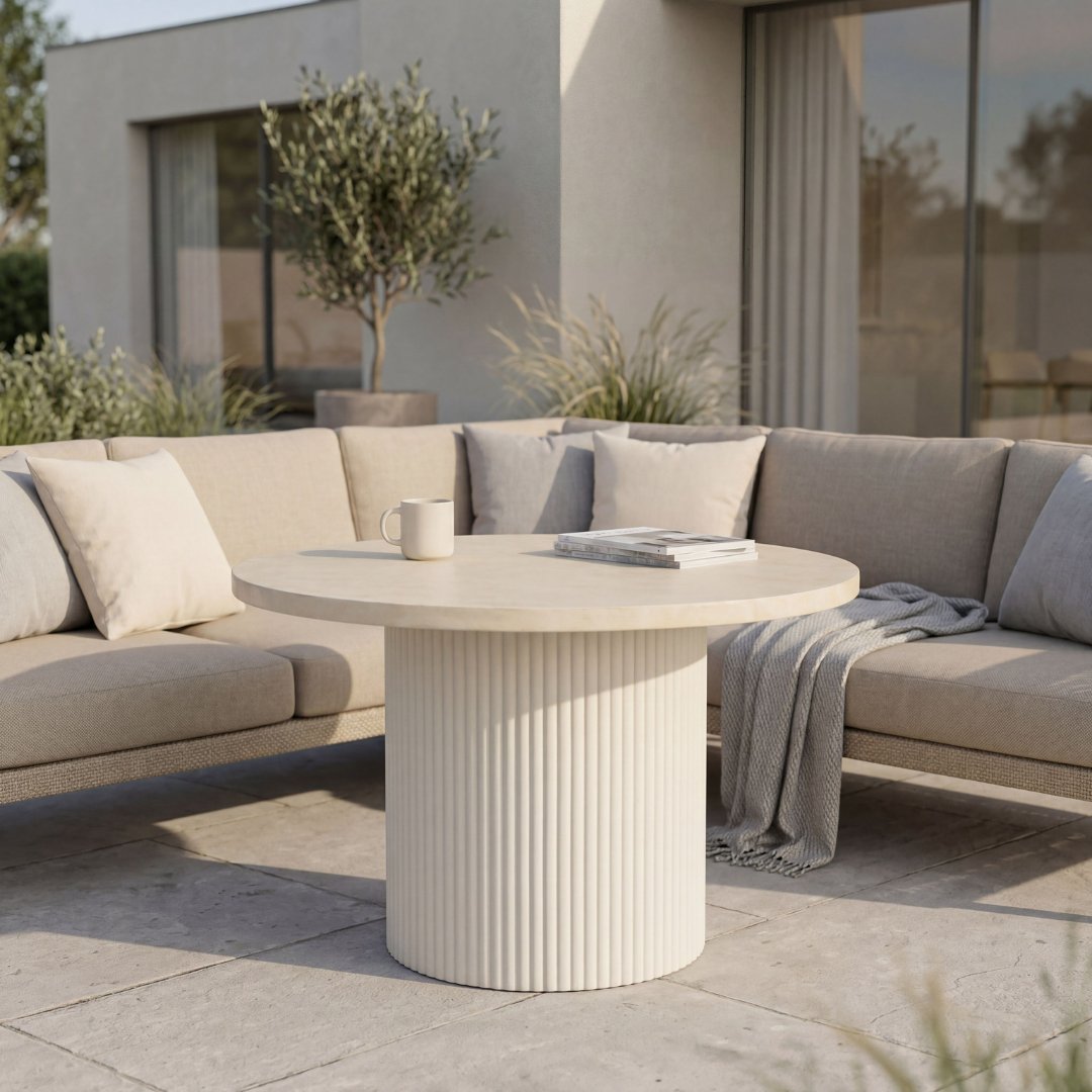 Runt utebord Gardeney - Merca matbord �122 cm tr�dg�rdsbord