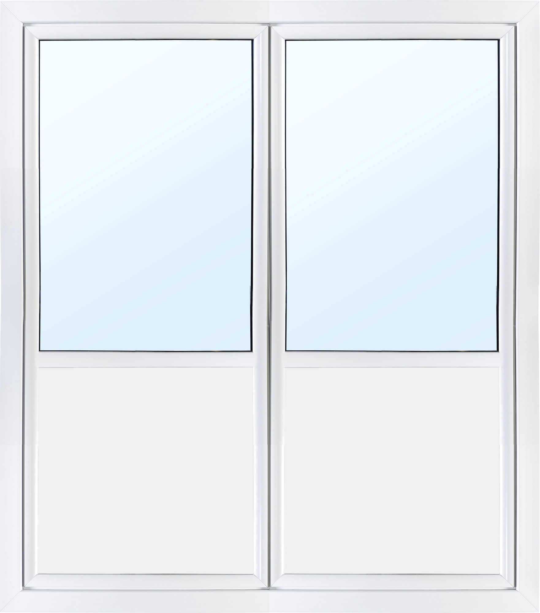 Pardörr med fönster 3-glas - Utåtgående - PVC - U-värde 0,96 + Karmhylsor Pardörr med fönster 3-glas - Utåtgående - PVC - U-värde 0,96 + Karmhylsor