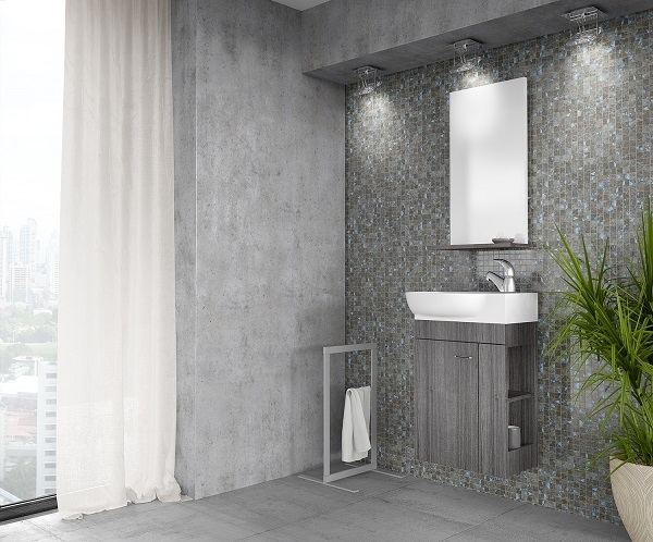 Badrumsmöbler Minimo - Mörkgrå Ekimitation Badrumsmöbler Minimo - Mörkgrå Ekimitation