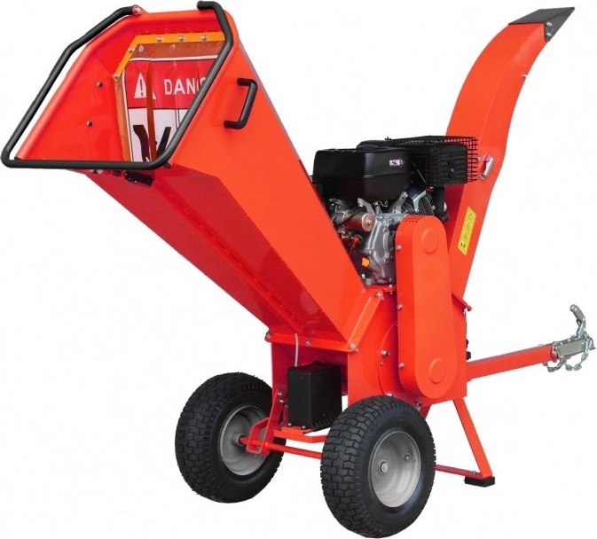 Flismaskin med dragstång & elstart - Röd Flismaskin med dragstång & elstart - Röd