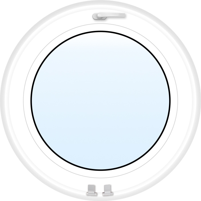 PVC-fönster | Runt Öppningsbart | 3-glas PVC-fönster | Runt Öppningsbart | 3-glas