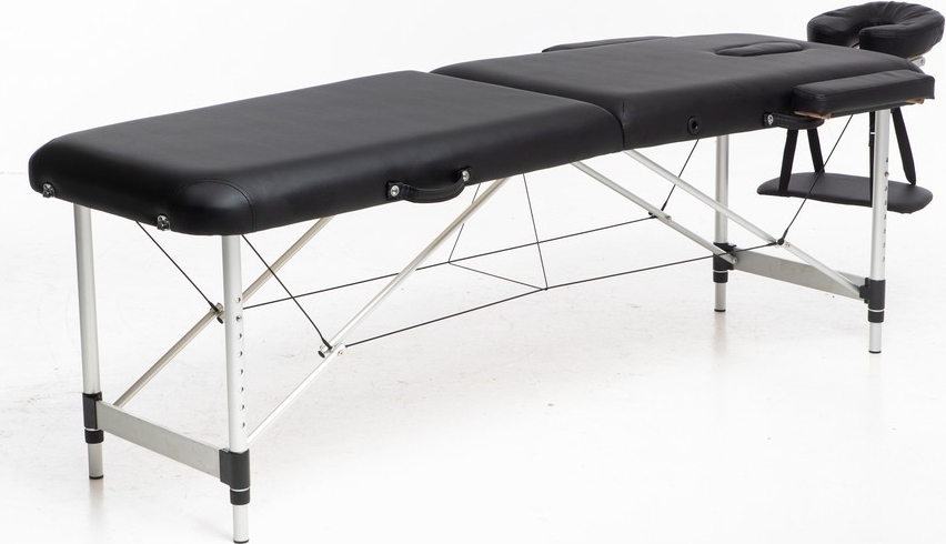 Massageb�nk med metallben - 2 zoner - Svart