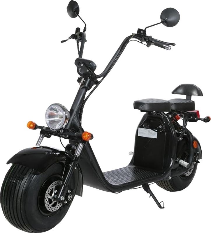 Elscooter Citycoco - Svart 1500W + Låskätting Elscooter Citycoco - Svart 1500W + Låskätting