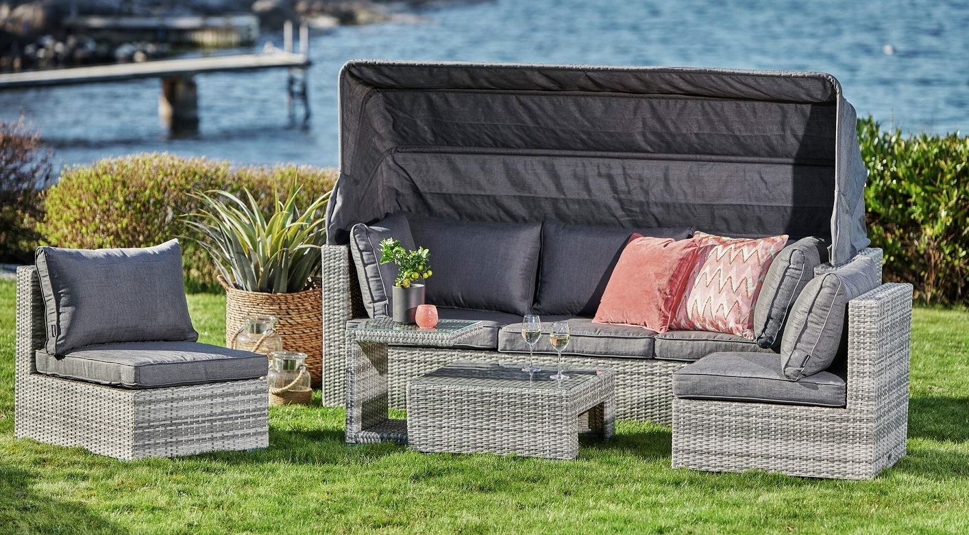 Slättvik byggbar loungegrupp med 5 delar - Grå Slättvik byggbar loungegrupp med 5 delar - Grå