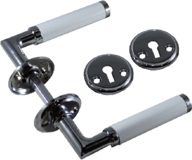 Dörrhandtag - Krom/vit Dörrhandtag - Krom/vit