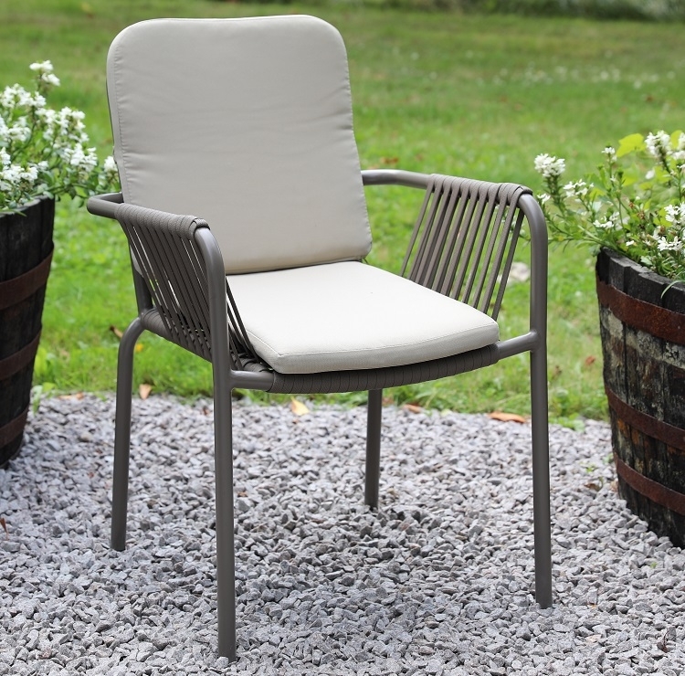 Lincoln stol - Gr med beige dyna