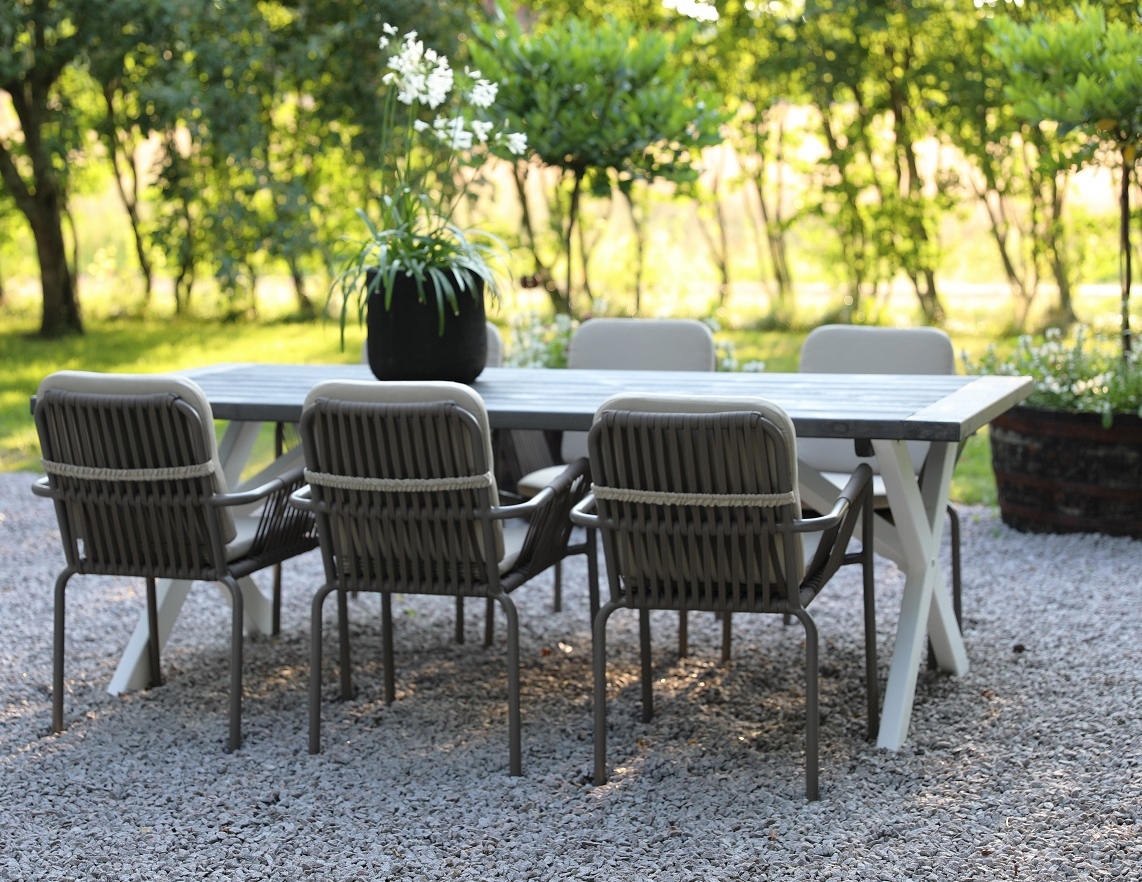 Oxford - Utemöbelgrupp 220 cm Grå/Vit Oxford - Utemöbelgrupp 220 cm Grå/Vit