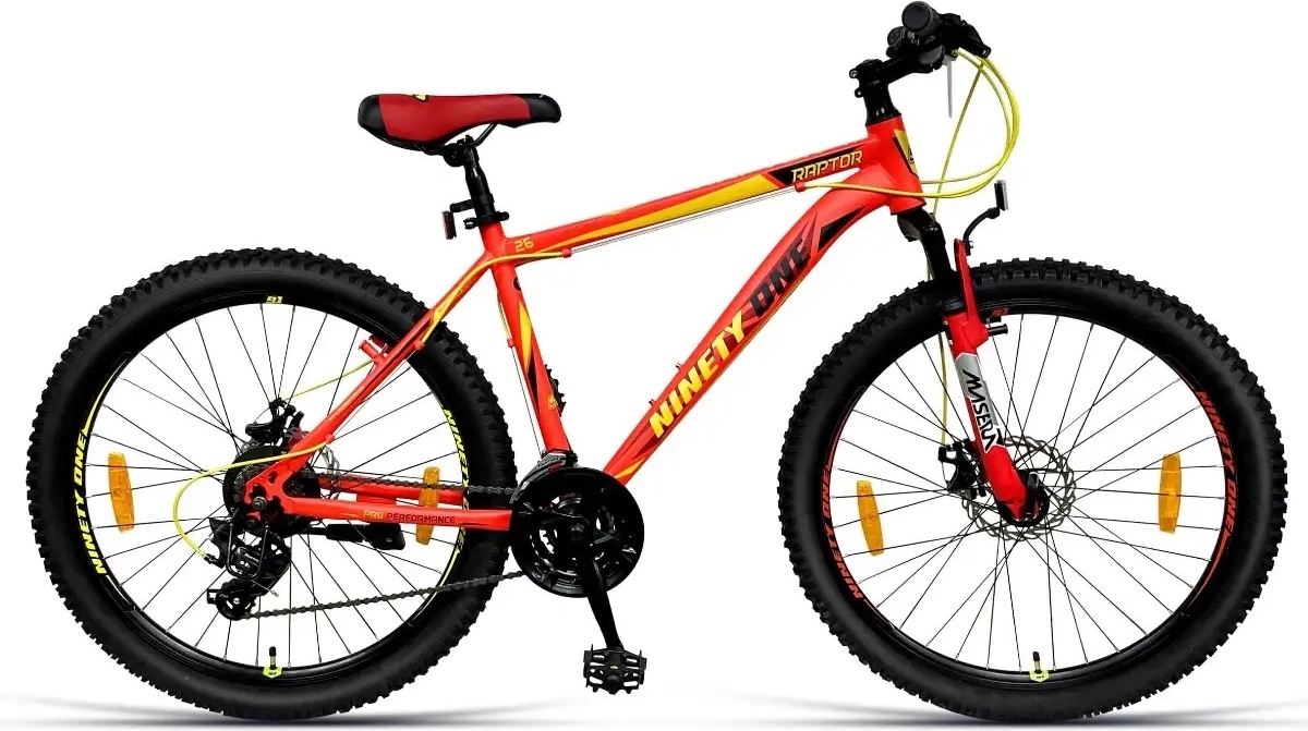 Mountainbike 26" Raptor Steel - Rot + Reflektierendes Geschirr Mountainbike 26" Raptor Steel - Rot + Reflektierendes Geschirr