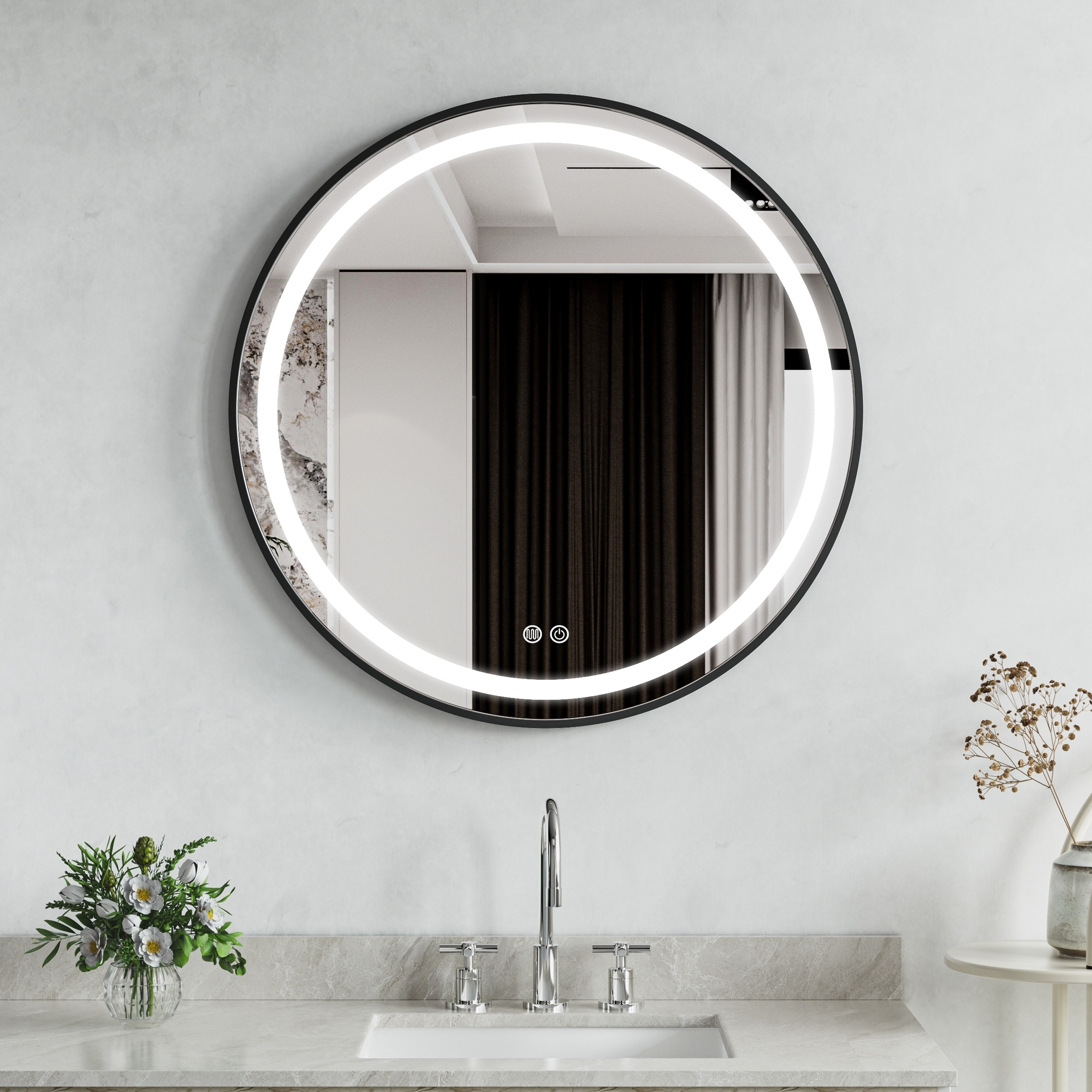 Rund spegel Zenit med LED-belysning - 80 cm Rund spegel Zenit med LED-belysning - 80 cm