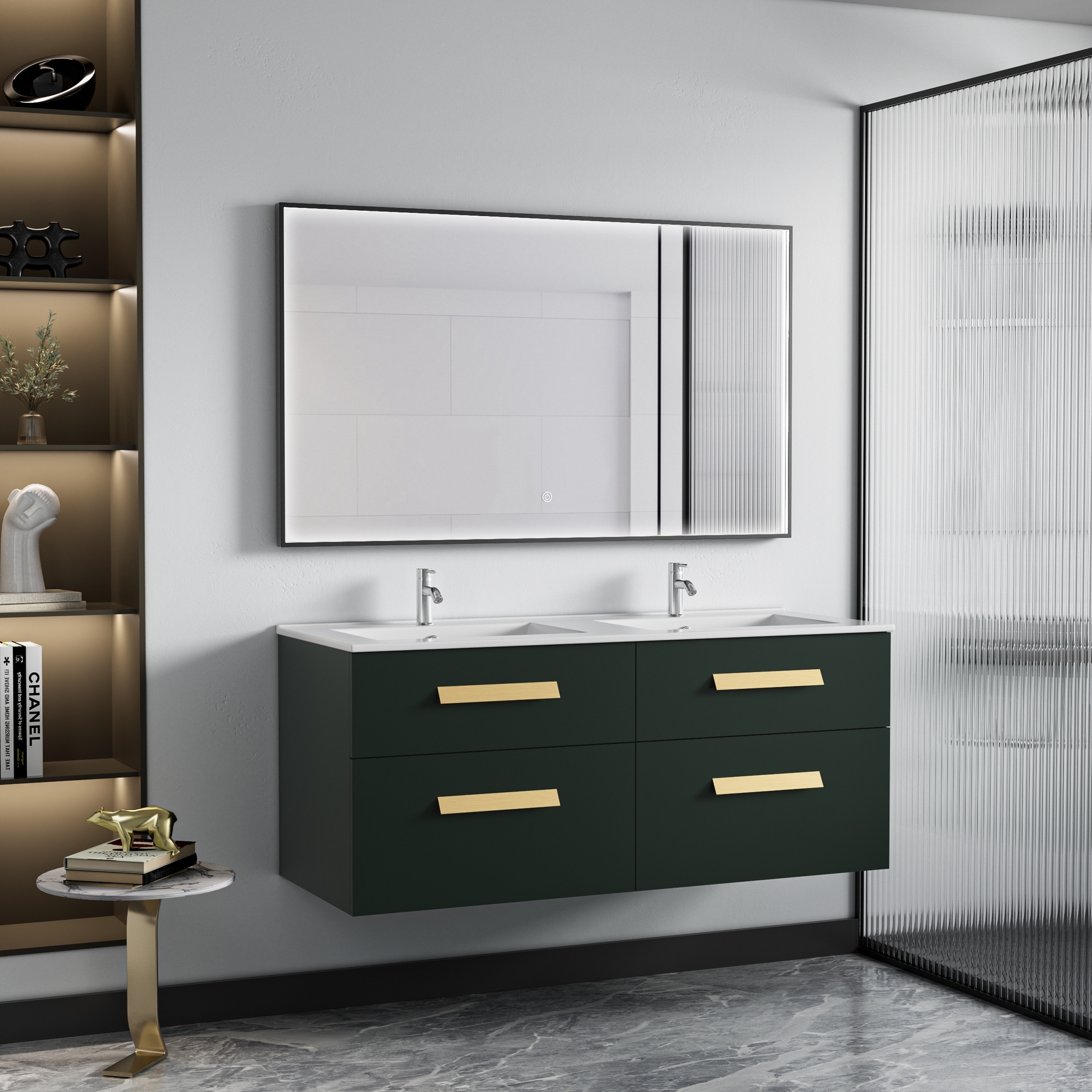 Badezimmermöbel Lima - Schwarz & Messing Badezimmermöbel Lima - Schwarz & Messing