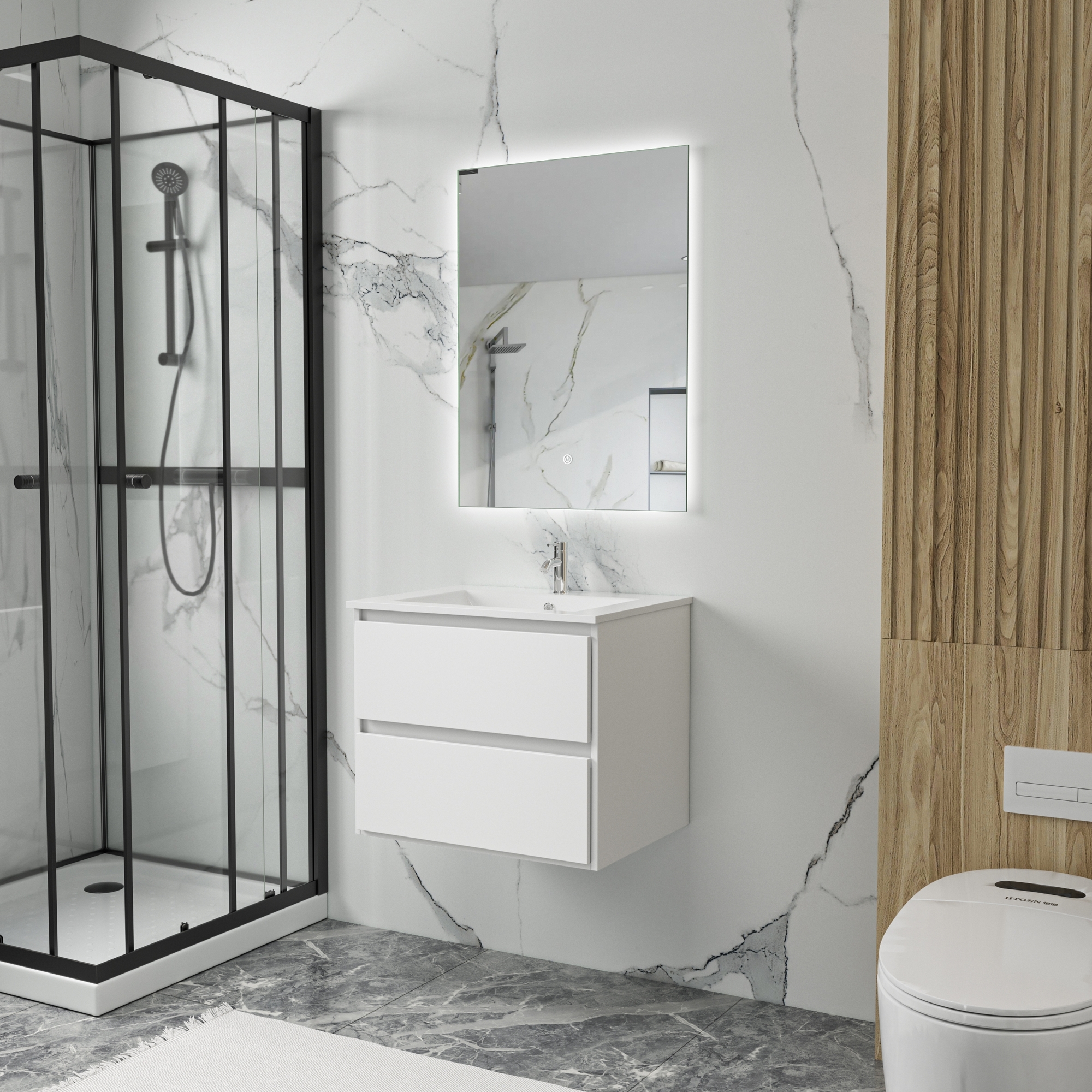 Badezimmermöbel Florence 60 cm - Weiß Badezimmermöbel Florence 60 cm - Weiß