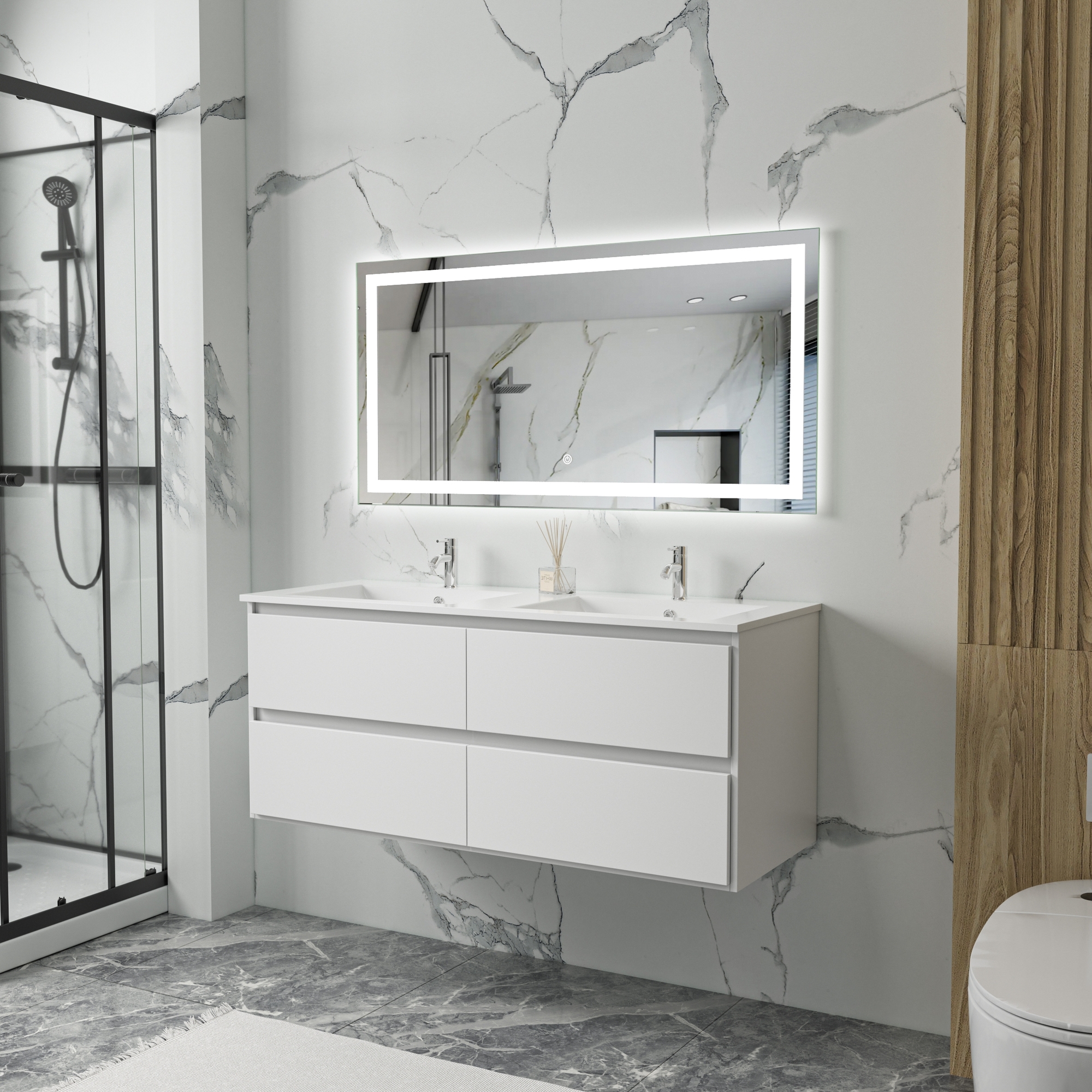 Badezimmermöbel Florence 120 cm - Weiß Badezimmermöbel Florence 120 cm - Weiß