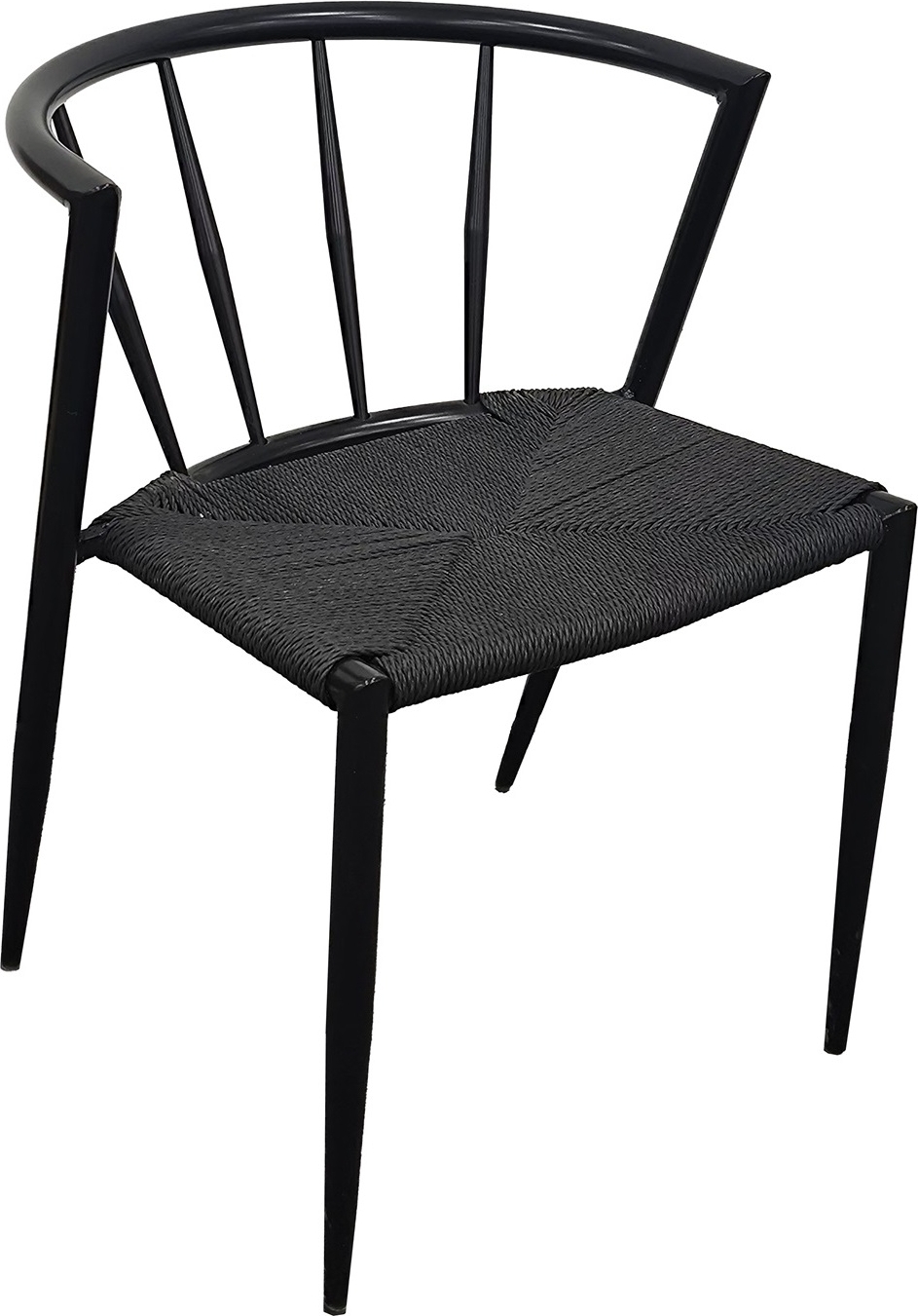 Bella utestol i svat metall med svat repsits Bella utestol i svat metall med svat repsits