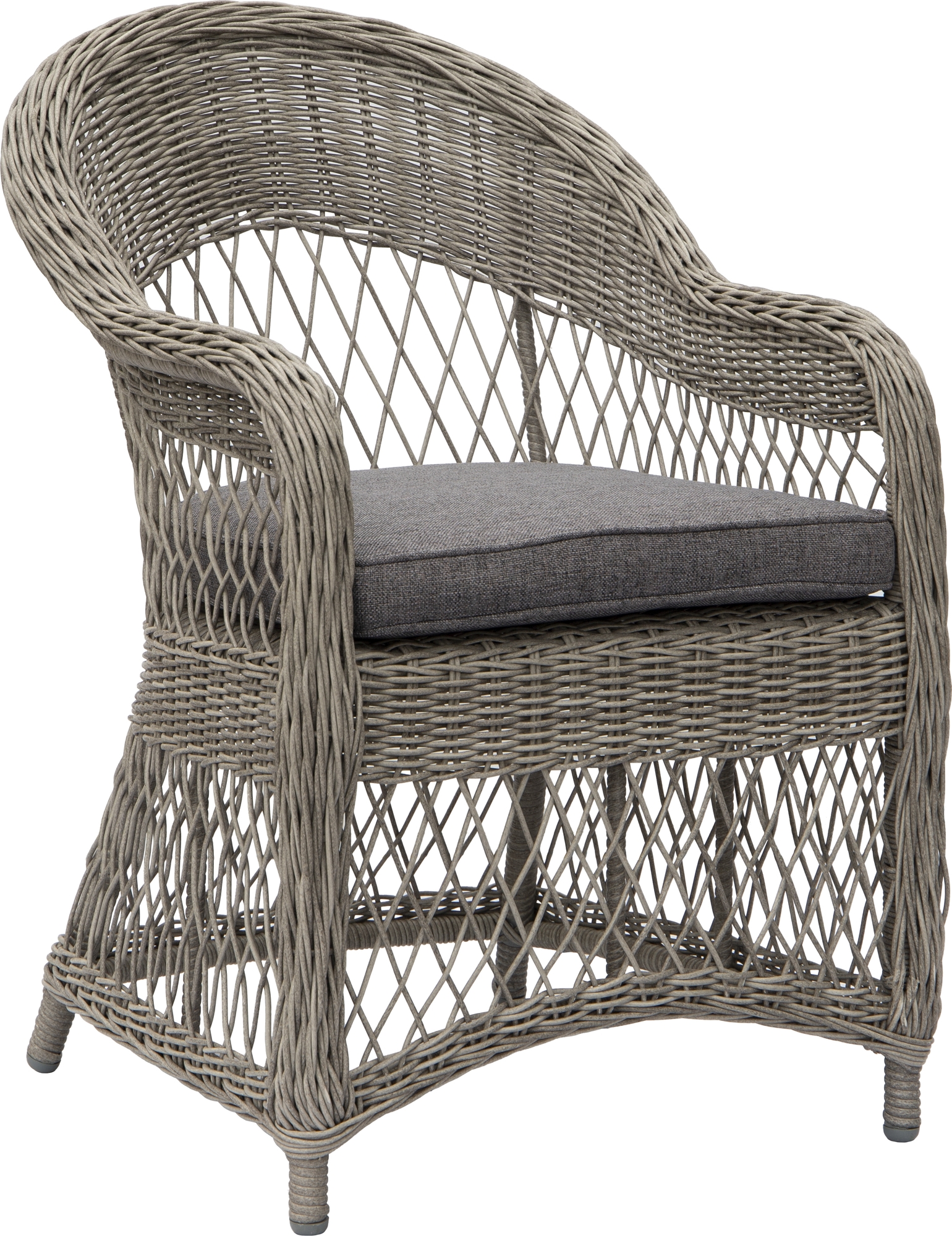 Marbella grå rottingfåtölj med dyna Marbella grå rottingfåtölj med dyna