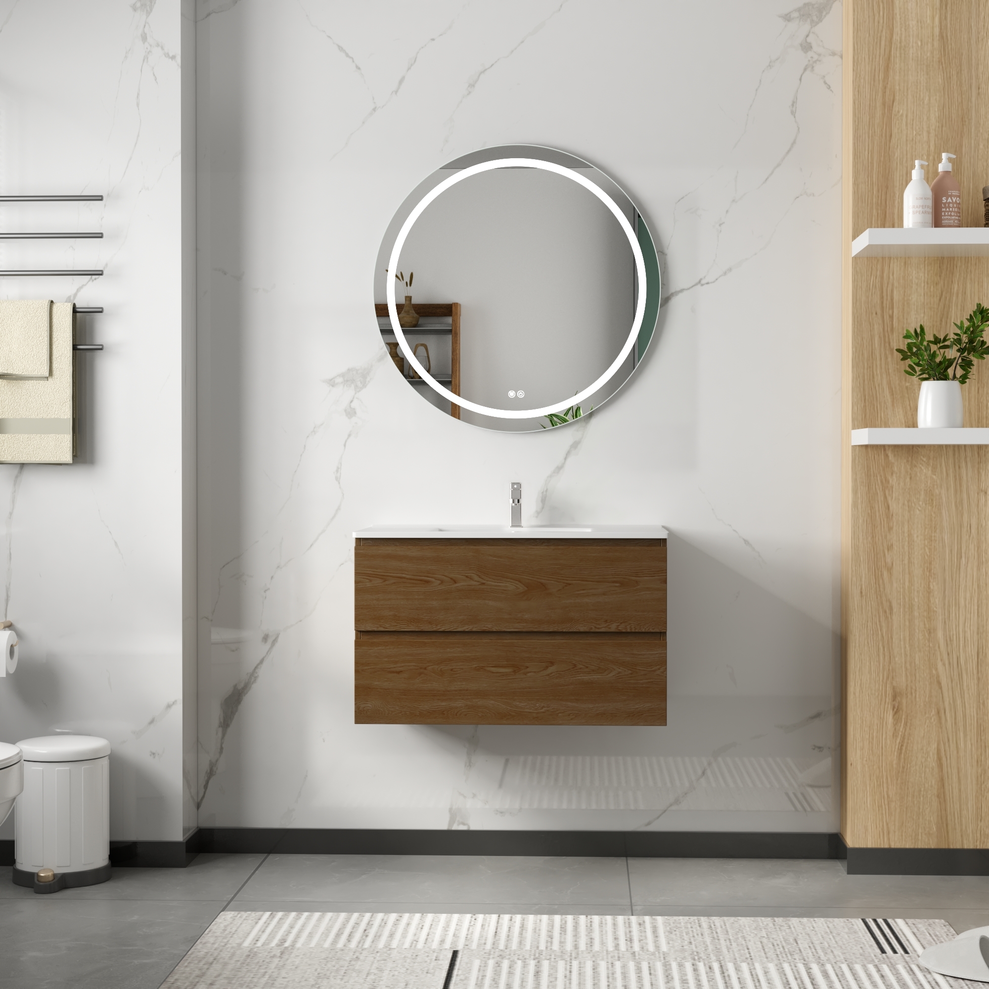 Badrumsmöbler Milan 80 cm - Valnöt Badrumsmöbler Milan 80 cm - Valnöt