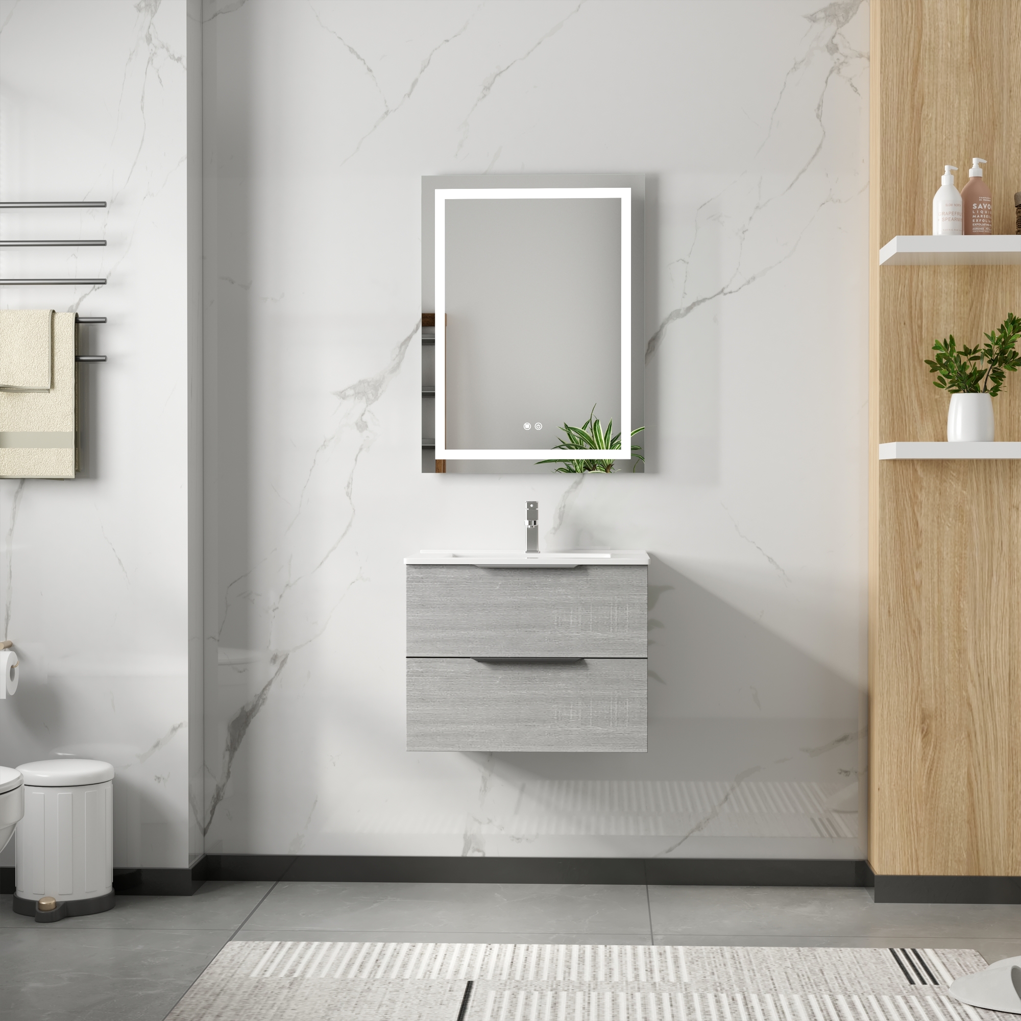 Badezimmermöbel London 60 cm - Betongrau Badezimmermöbel London 60 cm - Betongrau