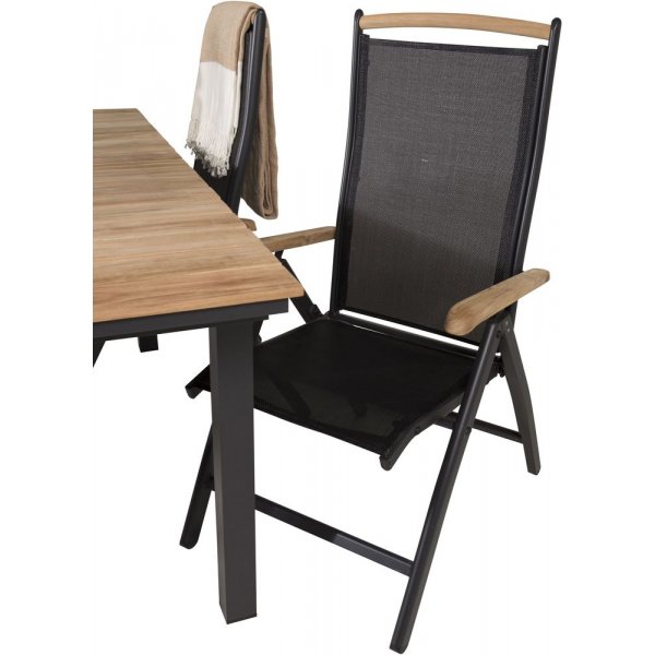 Maglehem Matgrupp (160x90) - Svart/Natur - 4 Stolar