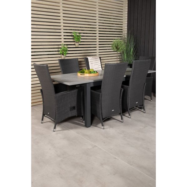 Ekenäs Matgrupp (152x90) - Svart/Grå - 6 Stolar Ekenäs Matgrupp (152x90) - Svart/Grå - 6 Stolar