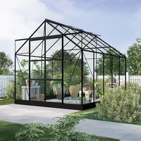 Växthus Neptunus - Svart 8 m² härdat glas Växthus Neptunus - Svart 8 m² härdat glas