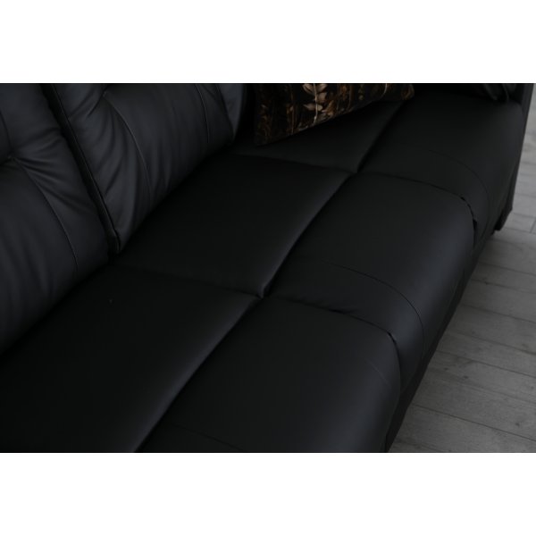 H�rnsoffa svart konstl�der 5-sits - Peking