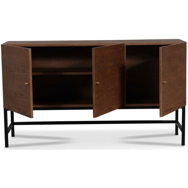 Carl sideboard i brunbetsad ek med 3 d�rrar