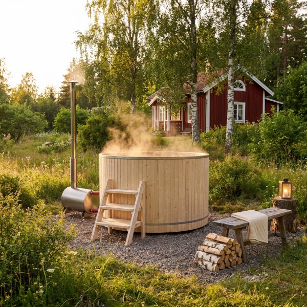 Holzbefeuerter Whirlpool für 4-6 Personen - Ø180 cm im Außenbereich Nordcabin Holzbefeuerter Whirlpool für 4-6 Personen - Ø180 cm im Außenbereich Nordcabin